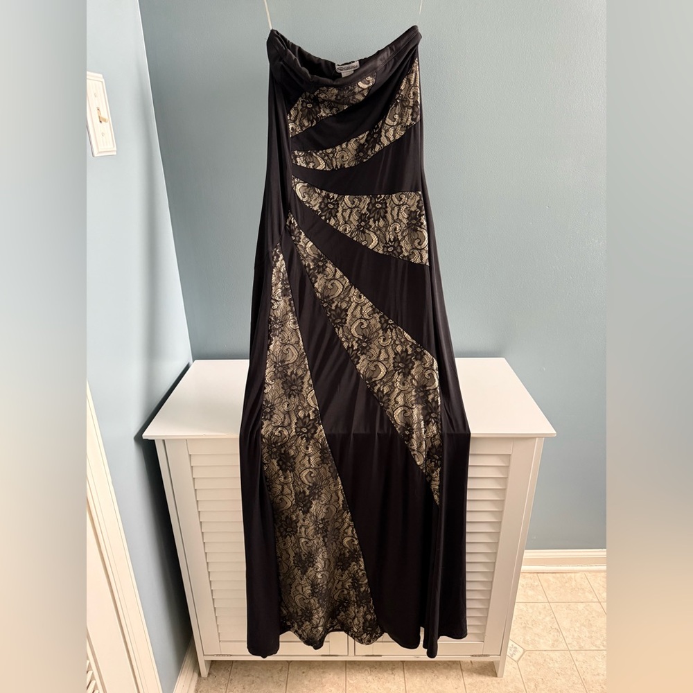 Stiletto’s Black Beige Striped Bodycon Dress